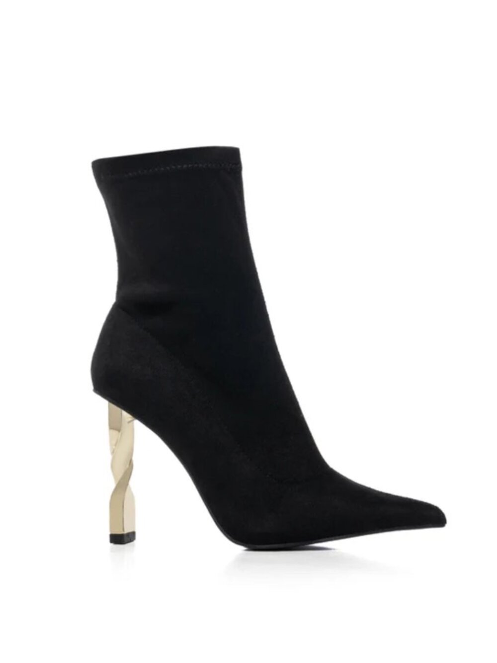AZALEA WANG BEARNAISE TWISTED HEEL BOOTIE IN BLACK SIZE 8